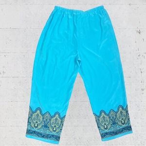 INC International Concepts 100% Silk Wide Leg Boho Pants Size 1X